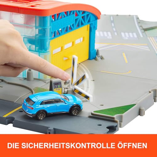 Matchbox Spielzeugauto-Set, Flughafen-Set mit Die-Cast-Audi im Maßstab 1:64, 1 Flugzeug aus Kunststoff, Abhebe- und Lande-Feature, Lagerhalle, Abhebe-Abenteuer-Set, JBW37
