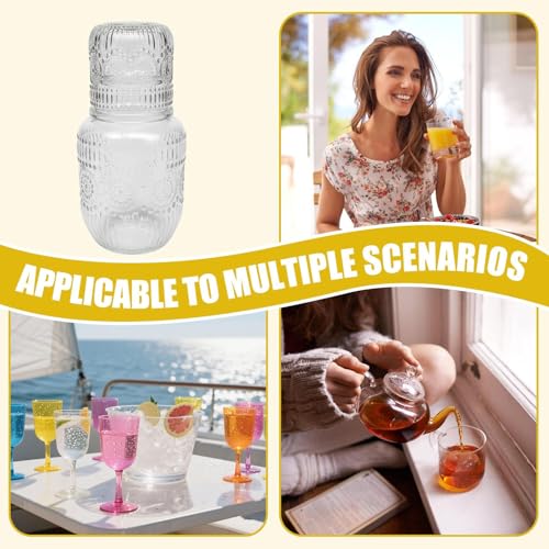 Jarra de agua para mesita de noche, solución cómoda para servir leche, té y jugo sin derrames 5