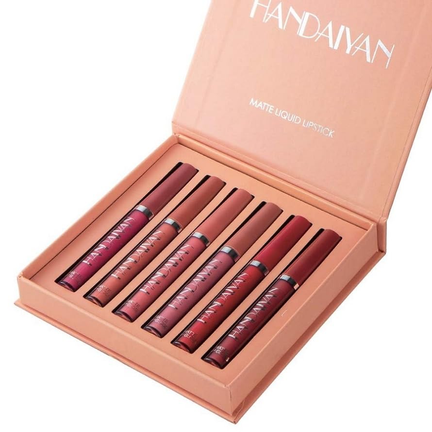 Love Nature Matte Liquid Lipstick set of 6, Lip Tint, Non-Stick Cup Velvet Matte, Waterproof, Longlasting, Makeup Gift Set for Women