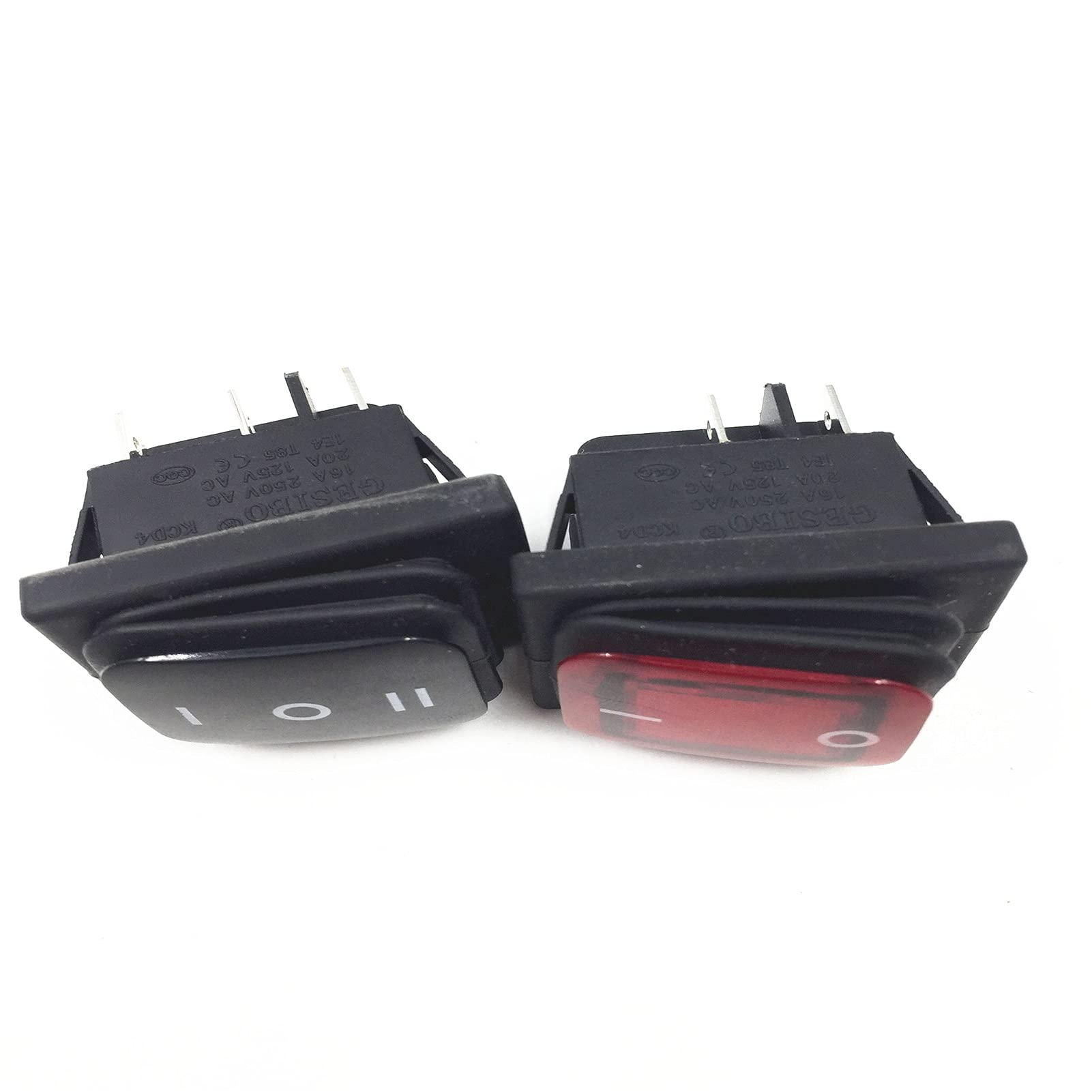 Interruttore a commutazione del Rocker della Barca a Scatto 4pin 2position, 6pin 3position AC250V / 16A AC125V / 20A (Color : Red 4Pin 2Post)
