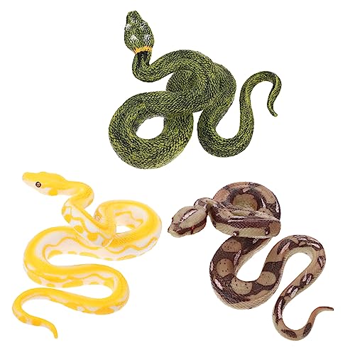 Vaguelly 3pièces Faux Serpent Halloween Serpent Rusé Accessoire De Farce Modèle De Serpent Jouets Serpent Faux Décoration Halloween Jouets Rusés