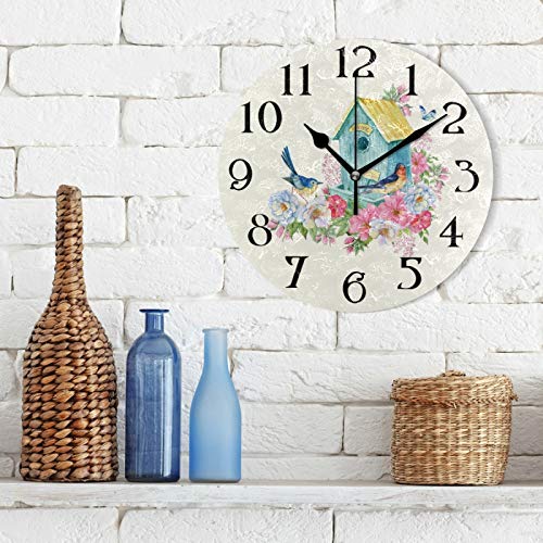 Butterflyclocksbirdhousewallclockbirdsclockforbathroomgardenclocksbatteryoperatedkitchenclockswalldecorative95innontickingroundquartzanalogclock  Urban Country Home Decor Butterfly clocks bird house wall clock birds clock for bathroom garden clocks battery operated kitchen clocks wall decorative 95 in non ticking round quartz analog clock  urban country home decor