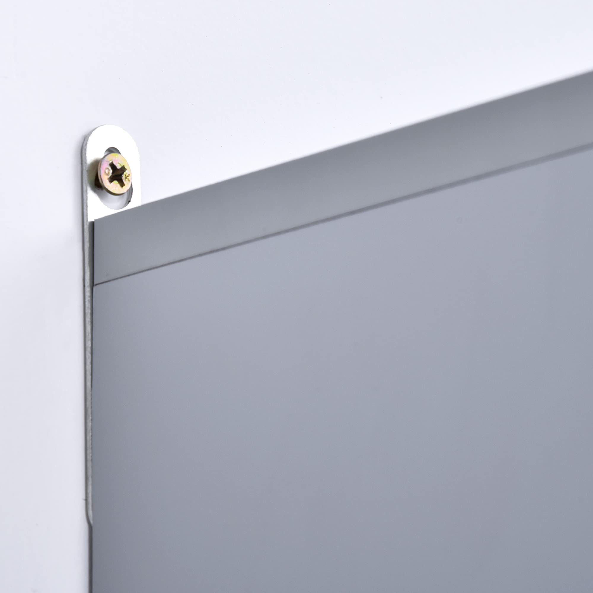 HOMCOM Armadietto Bagno con Specchio a 2 Ante, Specchio Bagno Contenitore con Ripiano Regolabile in Legno, 48x14.5x45cm, Grigio