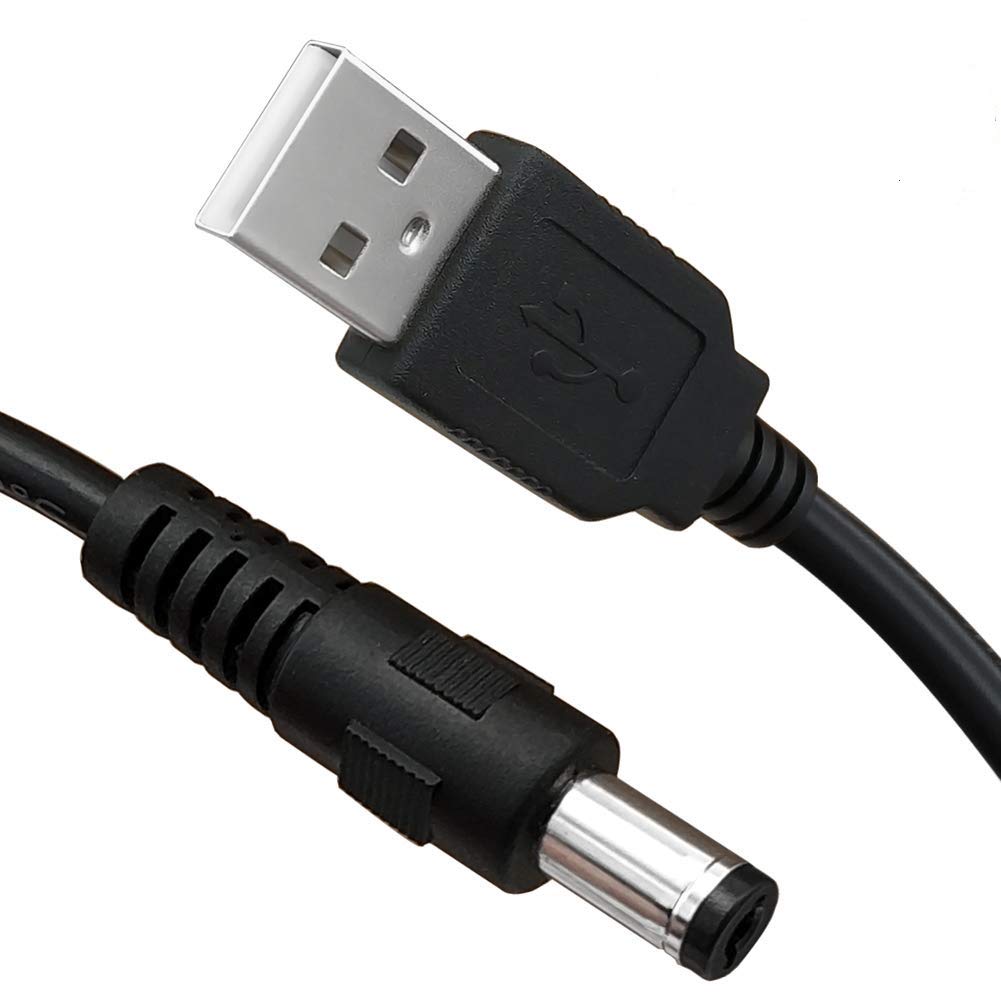 KEBILSHOP 3 Pcs usb to dc power cable 5V USB Cable with DC Jack 5.5 x 2.5mm or 5.5 x 2.1mm For laptop,computer,Powerbank etc to dc pin devices (3 Pcs pack)-Black