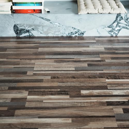 Auxua FS011 Peel And Stick Floor Tile 36 Pcs Vinyl Flooring - 36 Inch X 6", Vintage Waterproof Wood Flooring Planks thumb #1
