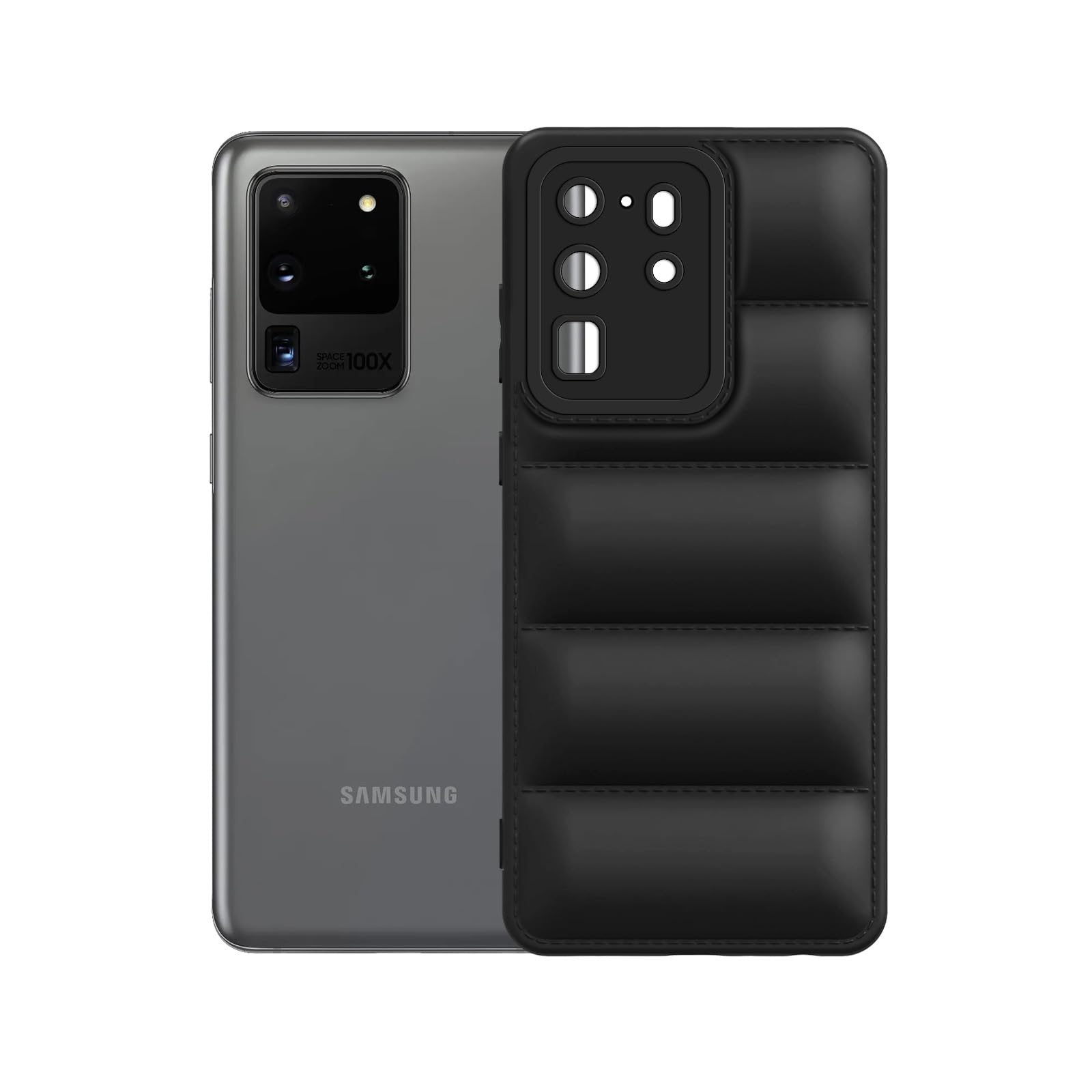 Plus Puffer Case Camera Protection Soft Back Cover for Samsung