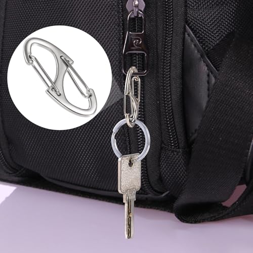 Image of 12 Pcs Zipper Clips Anti Theft Deterrent, Dual Opening Zippers Pull Replacement, Zipper Locks for Backpacks, Camping, Suitcases (Silver+Black)