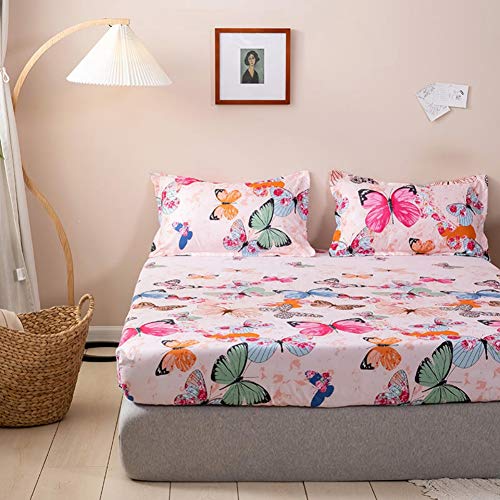 Feelyou FMDCLZSJ11 TWIN Kids Bed Sheet Set Twin Girls Teens Pink Butterfly Bedding Set Decorative Microfiber Polyester Animal Fitted Sheet thumb #5