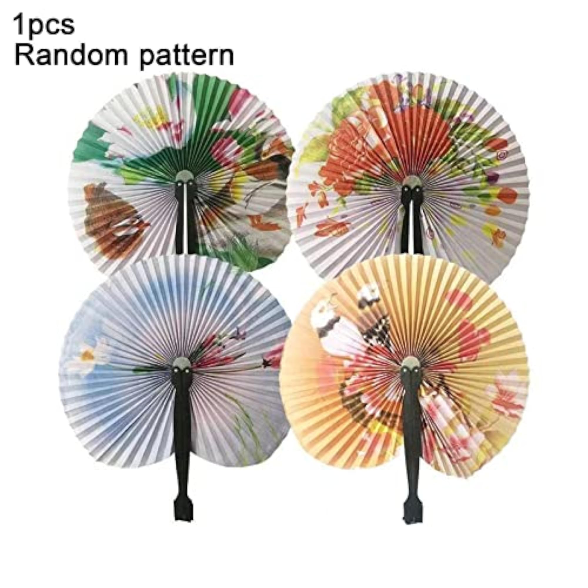 Creative Retro Windmill Small Round Paper Hand Fan