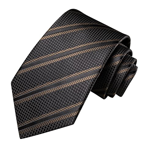 Image of Hi-Tie Men's Tie Sets Silk Paisley Striped Necktie Pocket Square Cuff-links Sets Wedding Business Holiday