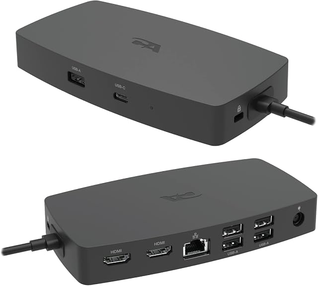 CA Essential Laptop Docking Station (DS-1000)  USB-C Docking Station with Dual 4K HDMI Displays, Six USB Ports, Ethernet Port, Power for Laptop, TAA Compliant