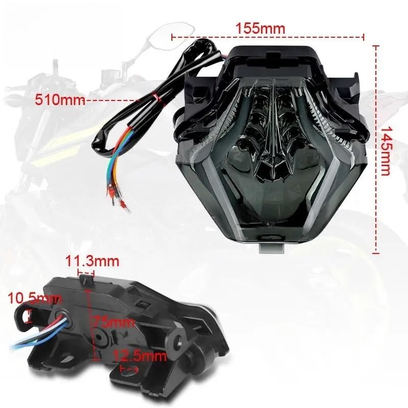 Luz trasera de freno evita falta de visibilidad en moto MT03 R3 MT07 DRL 4