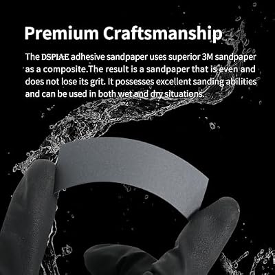 DSPIAE Combo Grit Packs (#400, #800, #1000, #1200, #1500), Pre-Cut self-Adhesive Sandpaper Set 100 PCS