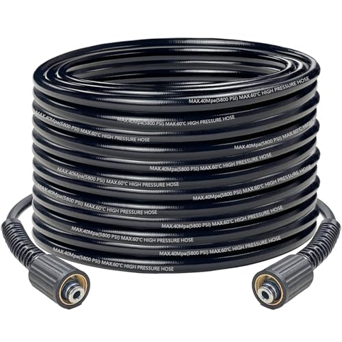 M22 High Pressure Washer Hose 15M/49Ft Kink Resistant Power Washer Hose 5800PSI Pressure Asher Accessory 14mm Female Replacement Jet Wash Hose for Most Brands