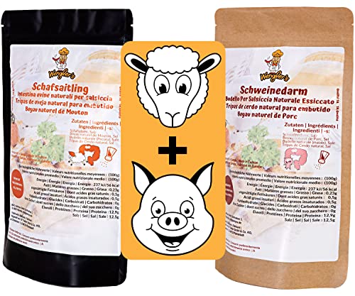 Boyau de Porc Naturel 26/28 - Comparable à celui des charcuteries - Résistant à la cuisson - Convient pour le fumage et le barbecue (26/28 18m) Cover