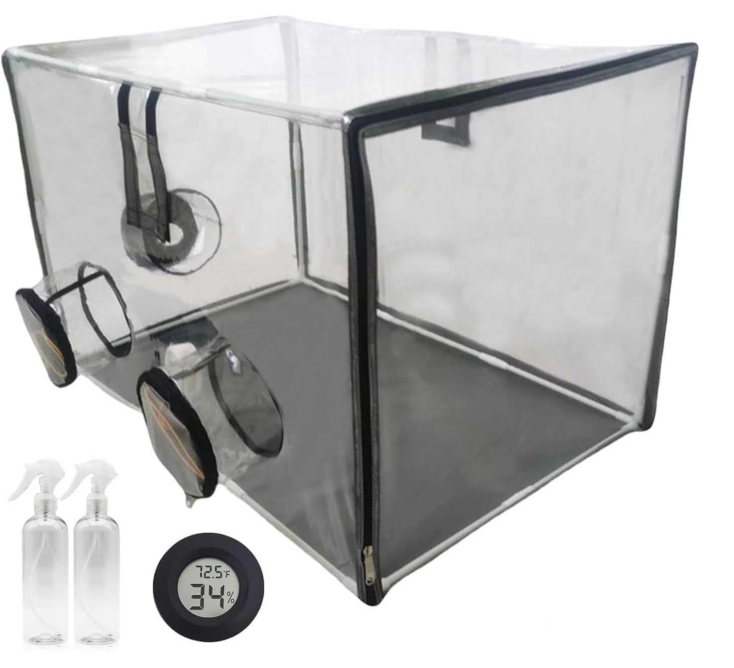 Grande boîte à air immobile, kit Tente Culture Champignons Portable | Tentes de sac de plantation pliables avec thermomètre et 2 pulvérisateurs, for la culture à domicile