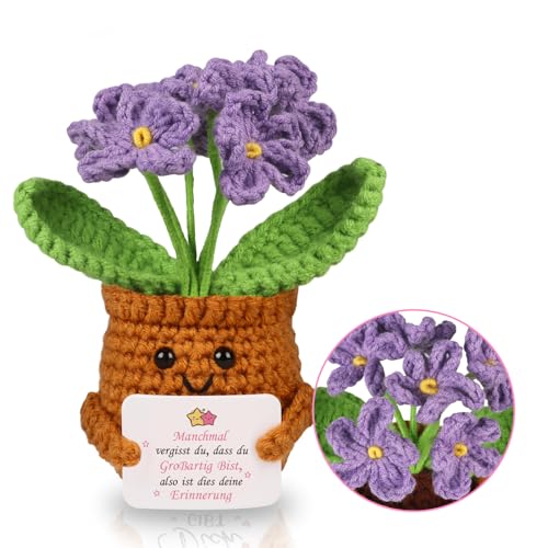 WenmthG Gestrickte Deutsch Glücksbringer Anti Stress Kleines Geschenk für Schwester Freundin Frauen Kollegen Freunde