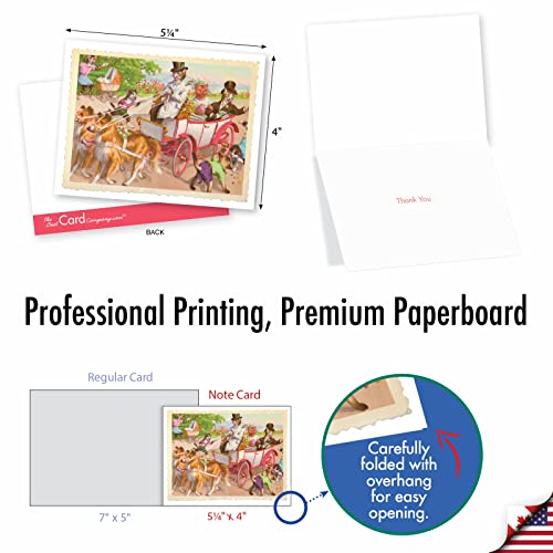 Image of The Best Card Company 10 Assorted Thank You Notes Bulk Box Set 4 x 5.12 Inch with Envelopes (10 Designs, 1 Each) Cats Are People Too M6473TYG