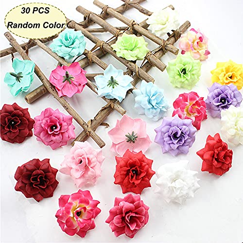 Kunstblumen Köpfe Farbe 30 Stück Künstliche Seidenblumen Köpfe Künstliche Blumen Deko Blüten Seidenblumen Blumen Köpfe Seidenrose Dekoration Farbmischung 4.5cm Für Scrapbooking Handwerk Hochzeits