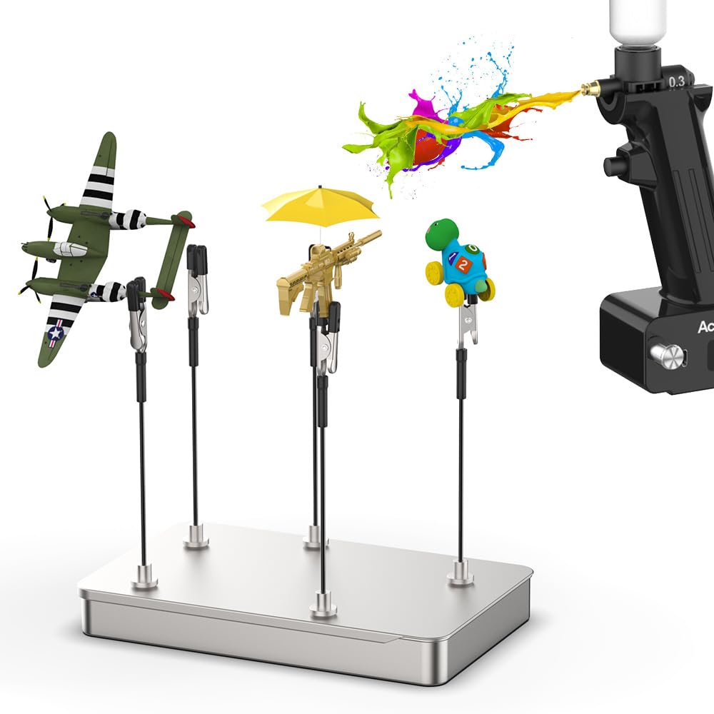 Actekart Metal Model Painting Stand Base and 15PCS Magnetic Alligator Clip Sticks Set for Airbrush Model Coloring Hobby Crafts DIY Tools - Image 2