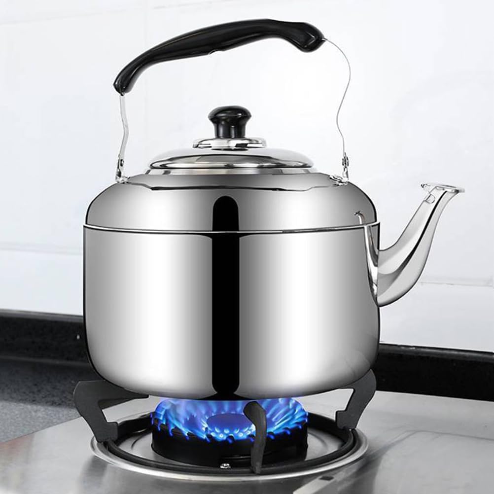 Luxshiny 3.60 Quart Stainless Steel Whistling Tea Kettle for Stovetop with Ergonomic Handle Compatible with Gas and Induction Cookers Safety Sound Alert Water Kettle