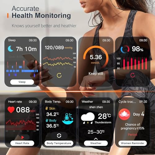 Smart-Watch-for-Men-Women-Fitness-Tracker-Smartwatch-for-Android-PhonesiPhone-Compatible201-Mens-Watch-with-Blood-Pressure-MonitorCalls-and-MessagesHeart-RateSleepFemale-Cycle-Black