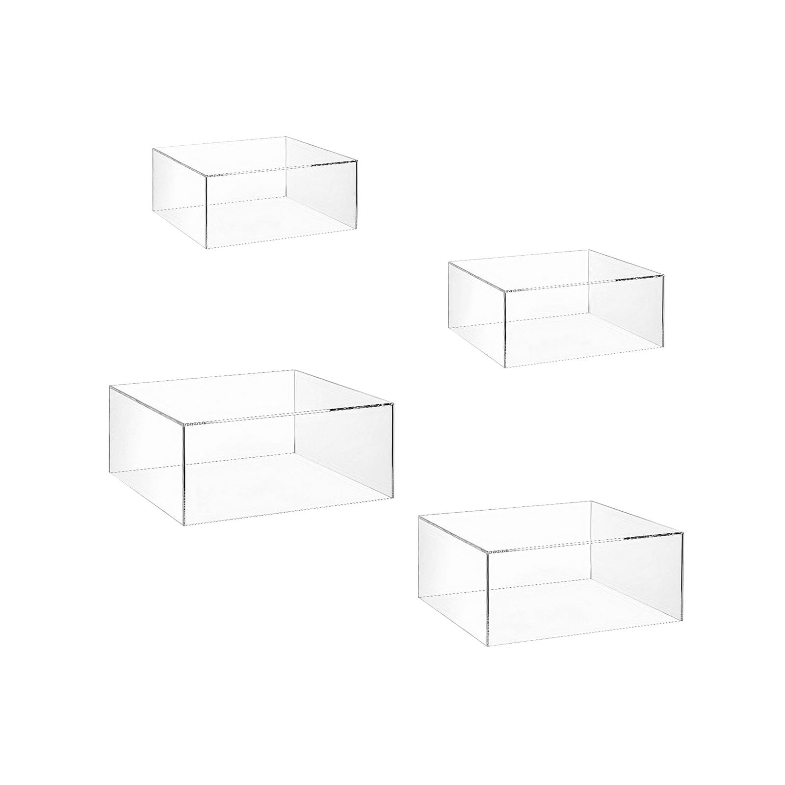 Milageto Lot De 4 Rehausseurs Buffet Acrylique Emboîtables - Présentoirs Cubes Pour Fêtes