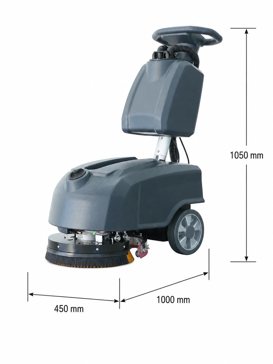 DeTec. DT30 Akku-Scheuersaugmaschine für Gewerbe und Hartböden | 24 V, 32 Ah, 35 cm Arbeitsbreite und bis zu 1.350 m²/h Flächenleistung