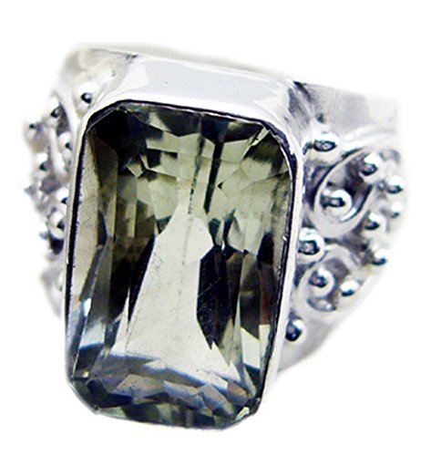 Bague rectangle en argent sterling-925 et naturel-améthyste vert, le cadeau mixte idéal - 2