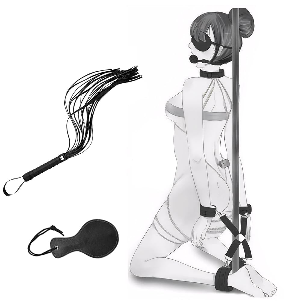 Sex Bondage Ties BDSM Kit Qoosea 15PCS Set de Juguetes Sexuales para Parejas Set Bondage Ajustable Juegos de Adultos para Parejas Set de Sujeción para Accesorios Sexuales (morado y negro)
