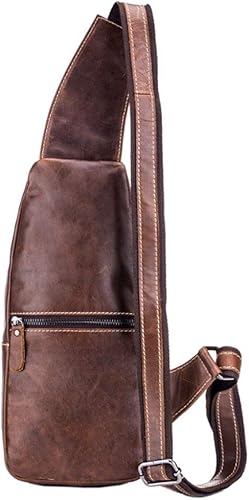 Miniatura 2 de Mochila estilo bandolera de piel para hombres y mujeres, bandolera de hombro, al pecho, mochila de uso diario para viajes, al aire libre,