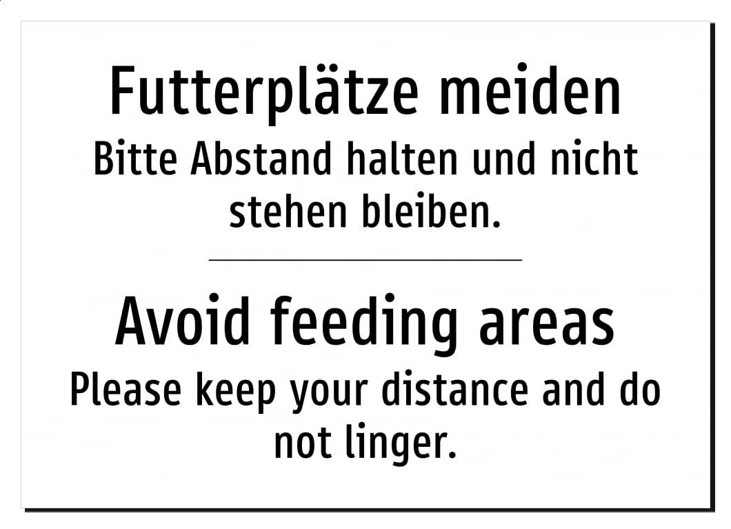 44110-DEEN-T-13 | Futterplätze meiden Schild Deutsch Englisch