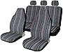 10pc Stripe Colorful Seat Cover Baja Blue Saddle Blanket Weave Universal Bucket Seat Cover with Steering Wheel Cover Front & Rear