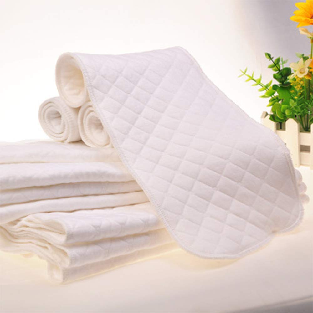 Pannolino Riutilizzabile Cotone Morbido Neonati Multifunzione Inserto Traspirante Assorbimento 32x12 cm 12 Pezzi