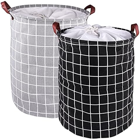 Beinhome 2PCS 42L Wäschesammler Wäschekörbe Faltbare Cover