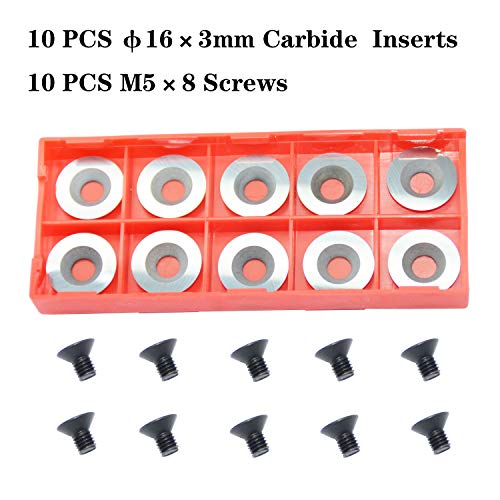 Ci0 16mm Round Carbide Inserts Cutters Knifes Indexable Replacement with Screws Fits For