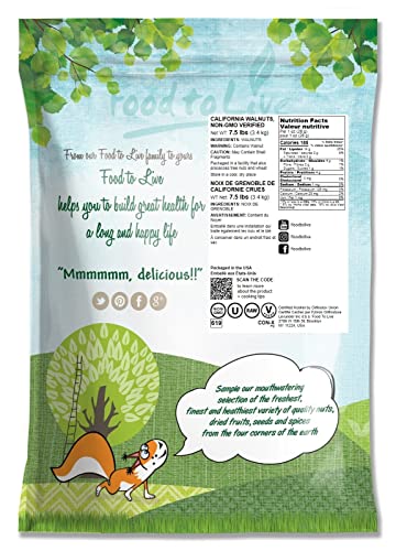 California Walnuts Halves & Pieces, 7.5 Pounds – Non-Gmo Verified, Raw, Unsalted, Shelled, Vegan, Kosher, Sirtfood, Bulk. Rich In Omega-3 Fatty Acids, Protein. Great For Baking, Snacking, As A Topping. #TOP1