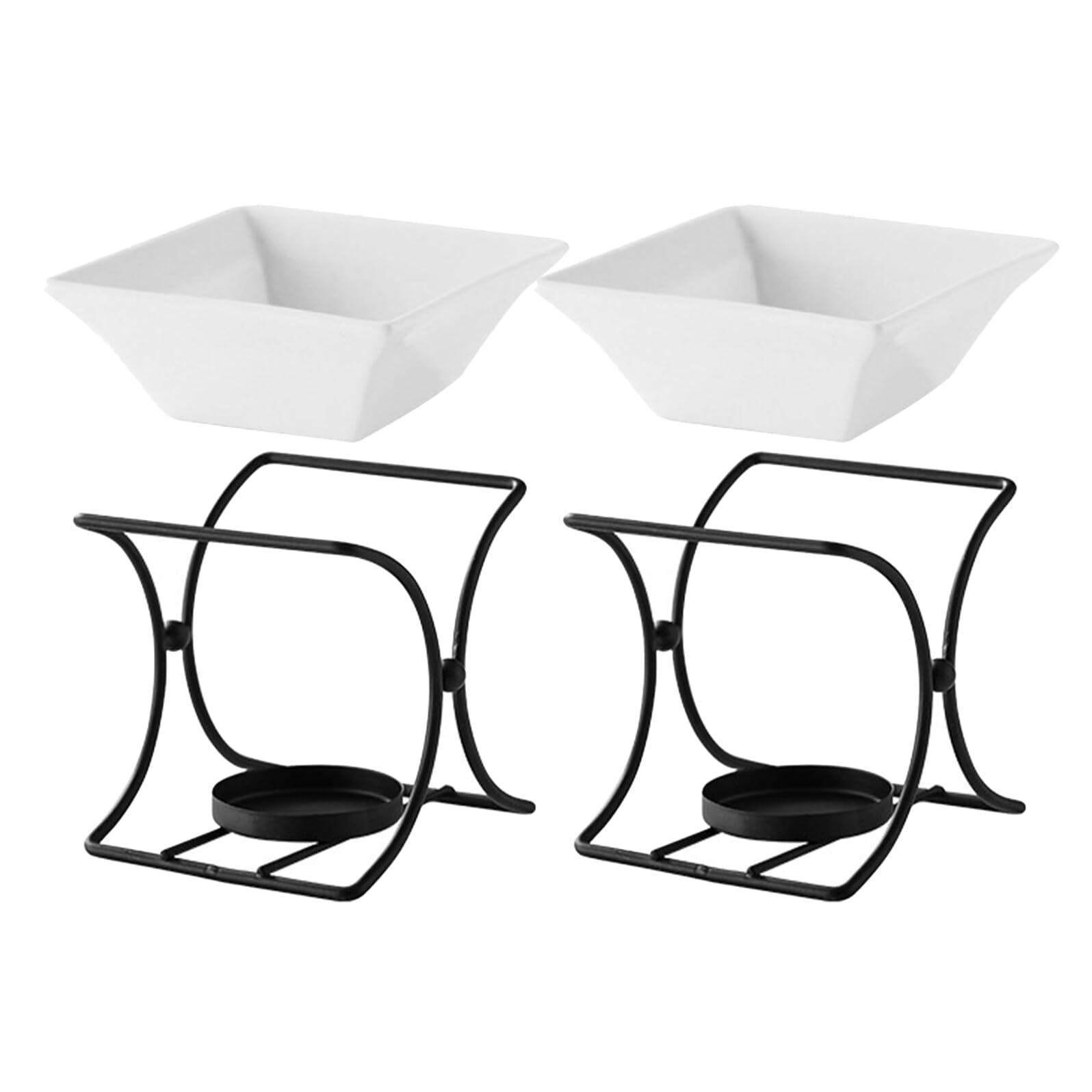 Set Scaldaburro in Ceramica 2 Pezzi Tazze per Fonduta di Cioccolato e Formaggio Pentola Compatta per Sciogliere Burro e Caramello per Feste e Riunioni Facile da Pulire e