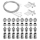 PATIKIL Decken-Hängedraht-Kabel-Set, 1m/3,3ft 8er-Set Verstellbares Licht-Suspend-Kabel-Set Panel-Hänge-Seil-Klammer für Pendelleuchte Aquariumsleuchten, Stil 3