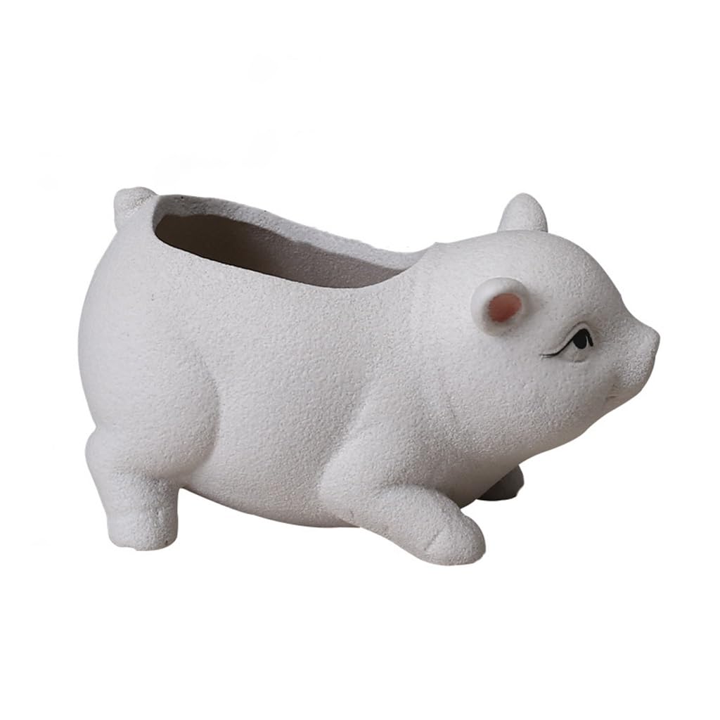 Gelasige A Flower Pots Cute Pig Flower Pot, Ceramic Flower Pot For Home, Balcony Decoration, Suitable For Garden Outdoor Flower Pots(A)
