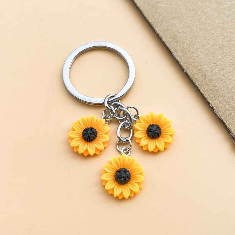 Miniatura 4 de Kilener Llaveros de girasol, regalos para mujeres y niñas, accesorios de llavero de girasol, recuerdos de fiesta, regalo de cumpleaños, regalo de