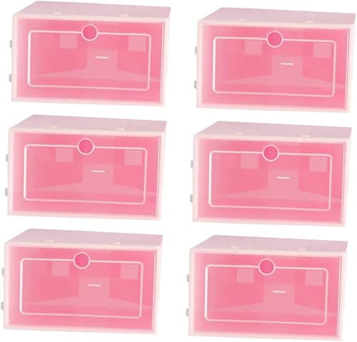 Homoyoyo 6 contenedores de plástico para ropa, zapatero de plástico, contenedores de almacenamiento de ropa, cajones apilables, caja de zapatos