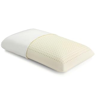 100% Natural Talalay Latex Pillow for Sleeping with Removable Cotton Cover, Premium Soft Bed Pillow Helps Relieve Pain and Pressure, Suitable for Side Back or Stomach Sleepers (Queen, Firm 6.2'' H) - Amazon product rated Grade A