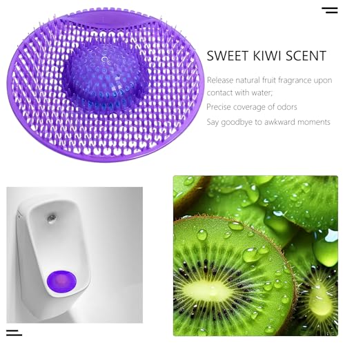 Urinal Screen Deodorizer 12 Pack,75-Day Fresh,Double-Sided Anti-Splash | Urinal Cakes,Anti-Splash & Anti-Clog,Ocean Breeze/Mango/Kiwi,Long-Lasting Freshness,Odor Control with Gloves for Men Bathroom