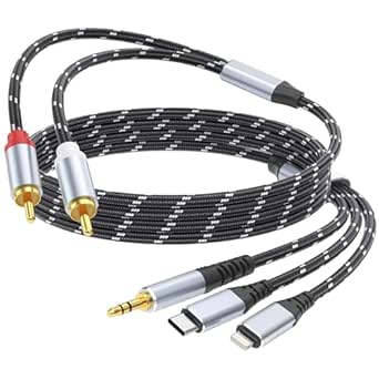 Cable De 3,5 Mm A RCA, 2 Piezas De 1 M SPDIF RCA A Conector De 3,5 Mm Macho Adaptador De Audio Auxiliar De Sonido De Alta Fidelidad Adaptador De Conector De