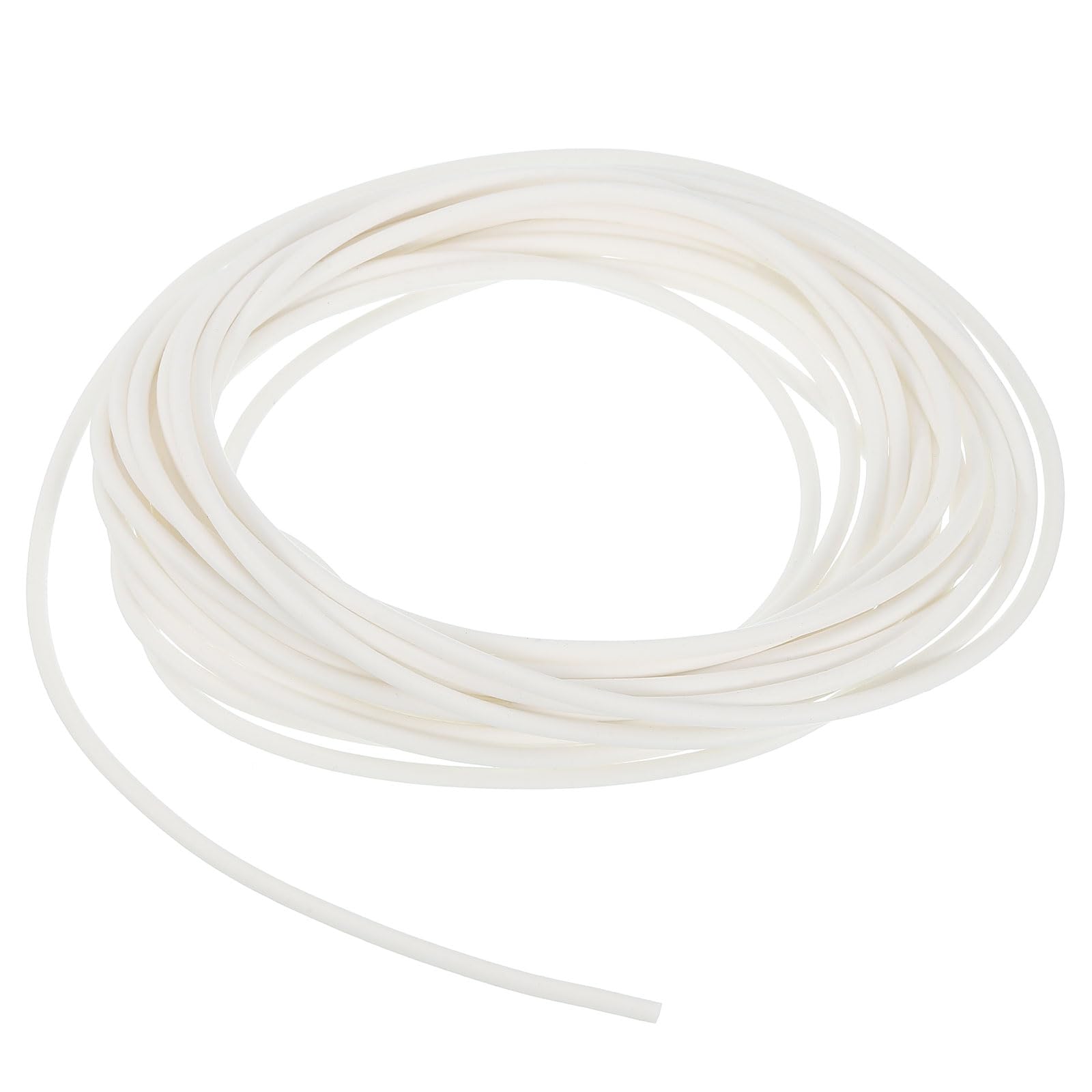 sourcing map Silicone Foam Seal Strip, 2.5mm(0.1") Dia 5.5 Meters(18.04 Ft) Long Sponge Rubber Weather Seal Strip Round Rubber Cord Solid for DIY Warehouse, Pads, Foam Tubing, Crafts - White โ image 1