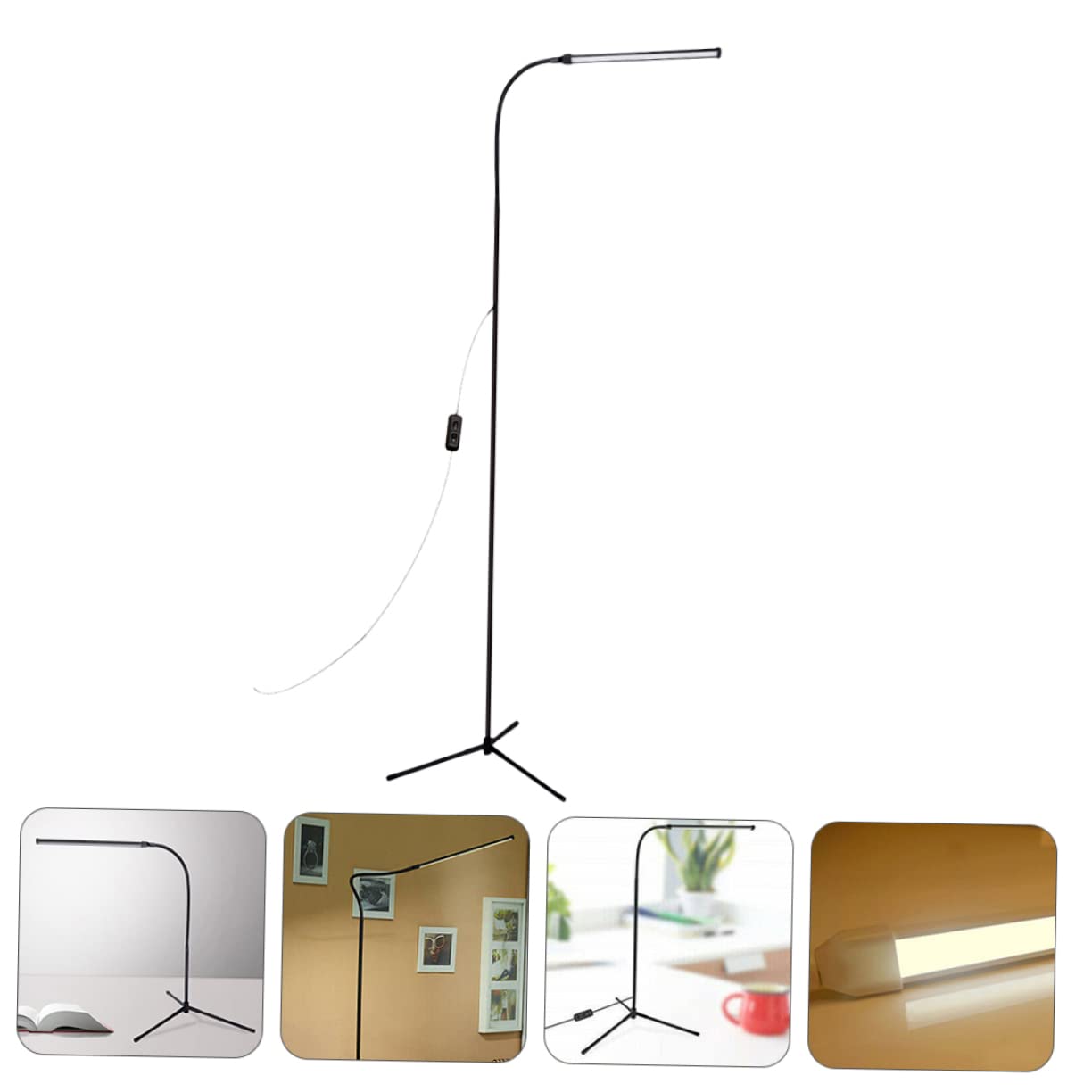 SHINEOFI Lampada LED Dimmerabile da Lettura con Collo D’oca Flessibile, Morsetto, Alimentazione Usb, Luce Antiriflesso per Camera da Letto e Ufficio