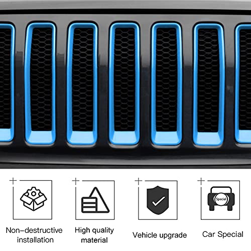 Image of CheroCar for JL Mesh Grille Grill Insert & Headlight Turn Light Cover Trim Exterior Accessories for Jeep Wrangler JL JLU 2018-2026 & Gladiator JT 2020-2026