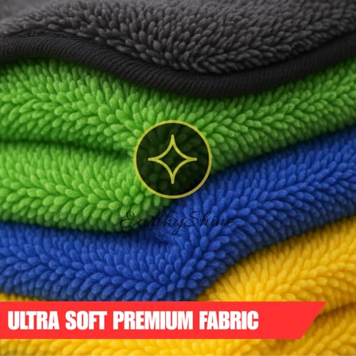Image of Basic Microfiber Cloths - Everyday Value Pack for Light Cleaning & Dusting (500 GSM, 40X30cm Pack of 4)