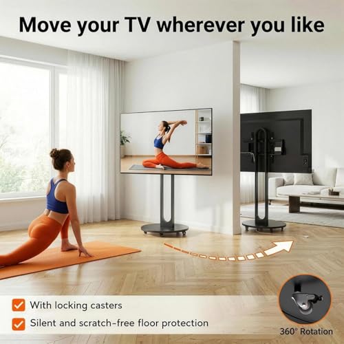 Soporte rodante para TV SENHAUS para 40" a 75" con ruedas 360° miniatura 3